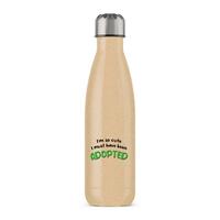 So Cute I’m Adopted Water Bottle – Gold Glitter, One