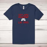 Video Games Don’t Make Me Violent Adult T-Shirt – Navy, 3XL