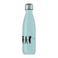 Evolution Of A Golfer Water Bottle – Blue Glitter, One