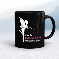 The Fuck Up Fairy Mug – Black/Black, 10oz