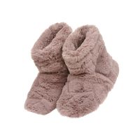 Image of Aroma Home Microwaveable Faux Fur Slipper Boots - Pink