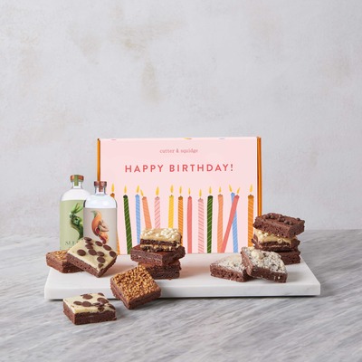 Happy Birthday Brownies And Mini Seedlip Bundle - 12 Pieces