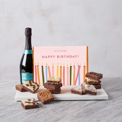 Happy Birthday Brownies And Fizz Bundle - 12 Pieces