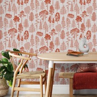 Catskills Woodland Wallpaper Harvest Orange – Mini Moderns MMTLG01HO