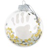 Image of Baby Art My Christmas Ball Personalised Christmas Decoration with Baby Hands and Feet, Transparent with Gold Glitter