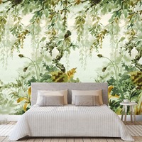 Image of Na&#239;ve Jungle Wallpaper Green Mural Grandeco A52201