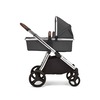 Image of Ickle Bubba Eclipse i-Size Travel System (Frame: Chrome, Fabric Colour: Graphite Grey, Handle Bars: Tan)