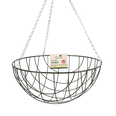 16" Wire Hanging Flower Basket & Chain - ONE BASKET
