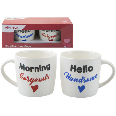 Set Of Two His & Hers Valentines Day Coffee Cups Mugs