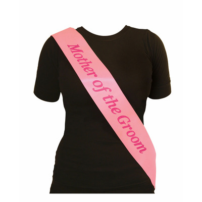 Girls Pink Hen Night Party MOTHER OF THE GROOM Satin Ribbon Sash