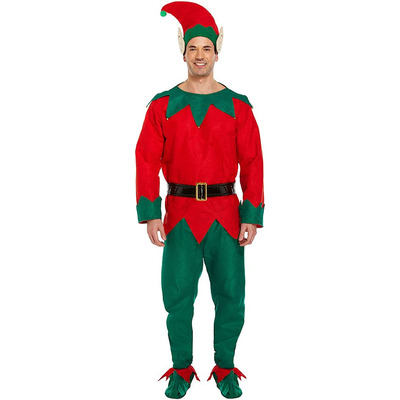 Adult Unisex Christmas Elf Fancy Dress Costume