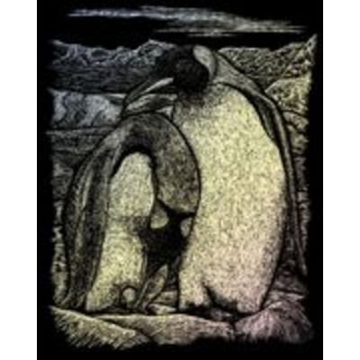 Emperor Penguins Holographic Foil Regular Size Engrave Art Scraperfoil