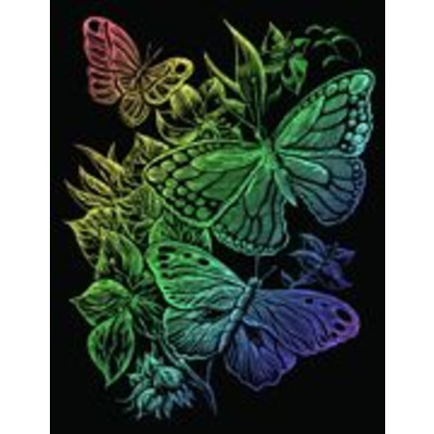 Butterflies Rainbow Foil Regular Size Engraving Art Scraperfoil