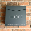 Image of Steel Premium Letterbox - Alicante - What3Words - Personalised - Anthracite Grey
