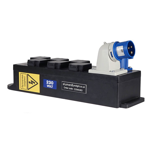 Rubber Power Distribution Box 16A In/Out & 6 x 13A Out