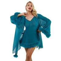 Image of Playful Promises BP085T Bettie Page Robe BP085T Teal BP085T Teal