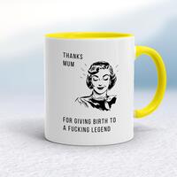Thanks Mum Mug – White/Yellow, 10oz