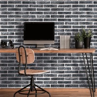 Image of Duplex Brick Wallpaper Black Erismann 430315