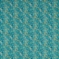 Image of William Morris Mallow Fabric Teal F1680/04 - By The Metre