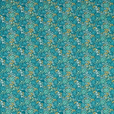 William Morris Mallow Fabric Teal F1680/04 - By The Metre