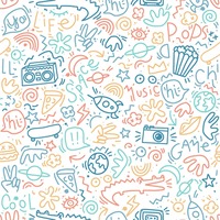 Image of My Kingdom Doodle Multi Wallpaper Muriva M45710