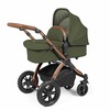 Image of Ickle Bubba Stomp Luxe All in One i-Size Travel System with ISOFIX Base (Frame: Bronze, Fabric Colour: Woodland, Handle Bars: Tan)