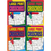 A4 Large Print Adult Crisscross Puzzle Travel Brain Game Books - 3210 - Four Books