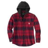 Image of Carhartt 105621 Lined Hooded Plaid Shirt Jacket