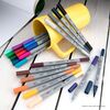 24pc Assorted Dual Tip Artist Colouring Pens - Fineliner & Brush from Quickdraw Supplies