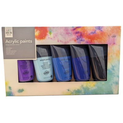 Set Of 5 Tubes Acrylic 75ml Artist Paints - Ocean Colours