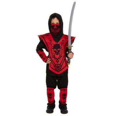 Childrens Kids Ninja Fancy Dress Costume (4-12 Years)