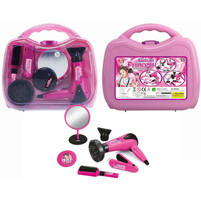 Girls Pretend Hairdresser Case Roleplay Toy Set With Sounds