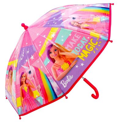 Girls Barbie Pink ’Make Today Magic’ Umbrella Brolly