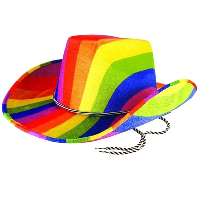 Unisex Adult Rainbow Gay Party Pride Cowboy Hats - 5