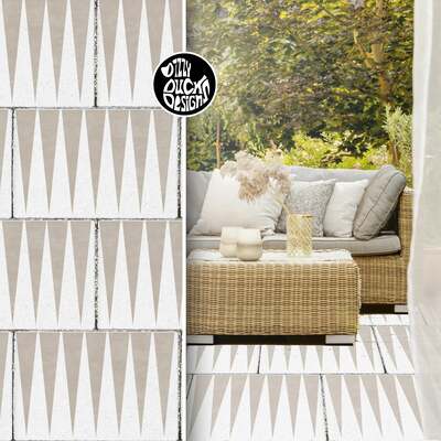 Slim Triangle Patio Stencil - Rectangle Slabs - 1.5x Large Pattern / 2 pack (2 stencils)