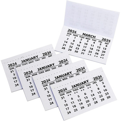 2024 Month To View Mini Calendar Pads With Adhesive Backing - FIVE PACKS (25)