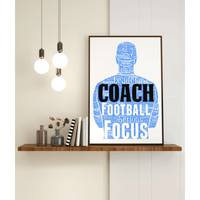 Male Sports Team Coach Personalised Word Art Gift