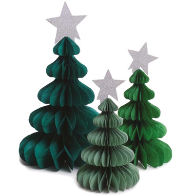 Assorted Hanging Christmas Honeycomb Crepe Paper Decorations