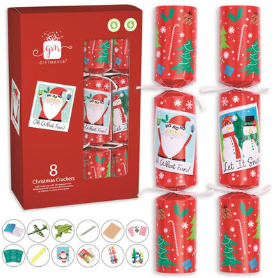 8pk Red Santa & Snowman Eco Plastic-Free Christmas Crackers