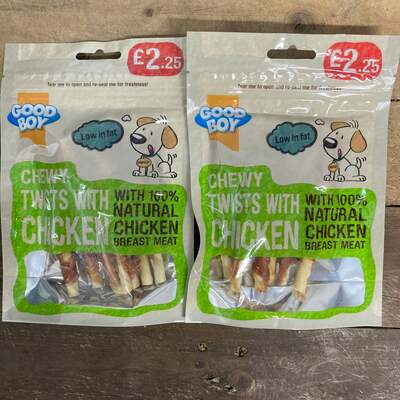 3x Good Boy Chewy Twists with Chicken Dog Treats (3x70g)