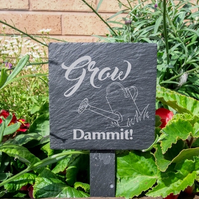 Slate plant marker - Grow dammit