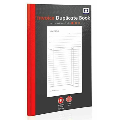 80 Page A5 Invoice Duplicate/Receipt Book