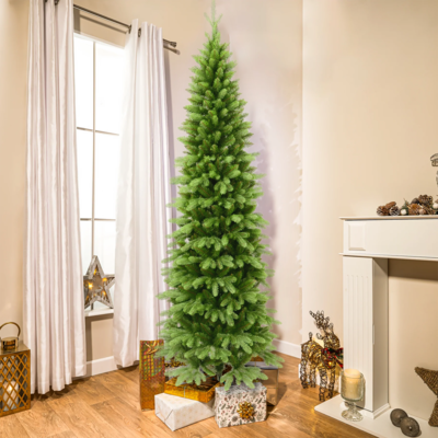6ft - 7ft Anchorage Spruce Slim Artificial Christmas Tree, 7ft