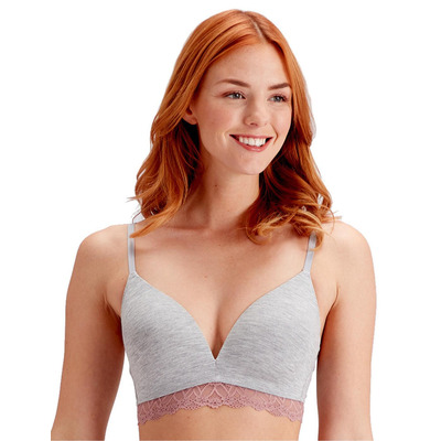 Pretty Polly Casual Comforts Non Wired Moulded Bra - Grey Marl/Sugar Plum