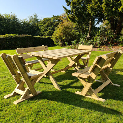 Ashcombe Table and Bench Set (Seats 6)