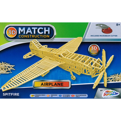 3D Match Matchstick Construction Modelling Model Kits - Assorted - Spitfire Airplane