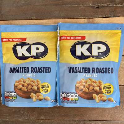 1/2Kg of KP Unsalted Peanuts (2 Bags of 250g)