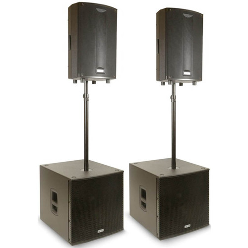 FBT ProMaxX Active PA System 3200W, ProMaxX 114A, SUBline115SA, Bags & Poles