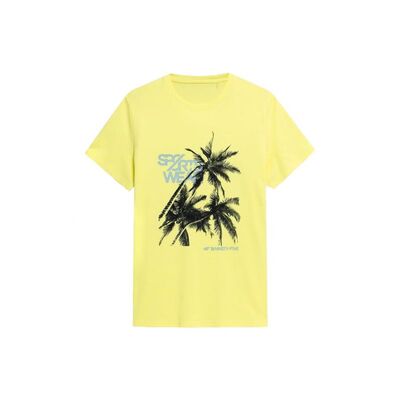 4F Mens Short Sleeves T-shirt - Light Yellow