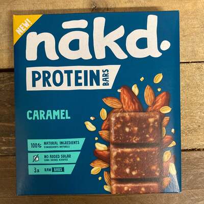 12x Nakd Caramel Protein Bars (4 Packs of 3x45g)